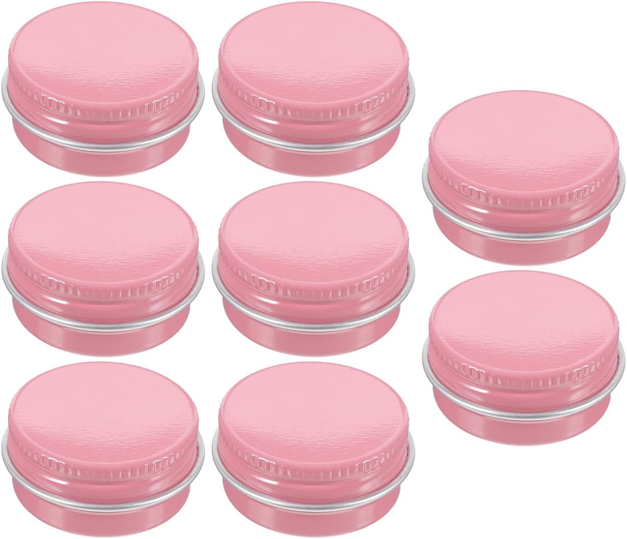 8pcs 10ml Pink Aluminum round Screw-top Jars for Storage