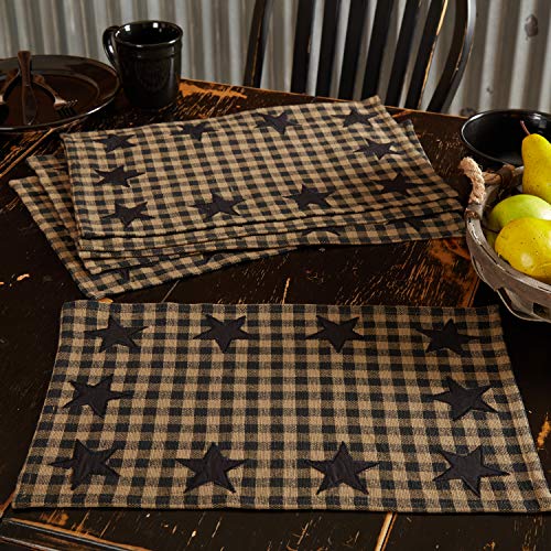 VHC-Brands-Black-Star-Cotton-12×18-Placemat-Set-of-6-Black VHC Brands Black Star Cotton 12×18 Placemat Set of 6 Black