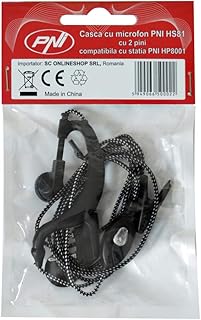 Headset with microphone 2-pin PNI HS81 compatible with CB Radio PNI HP8001 and CB Radio Kenwood and PNI
