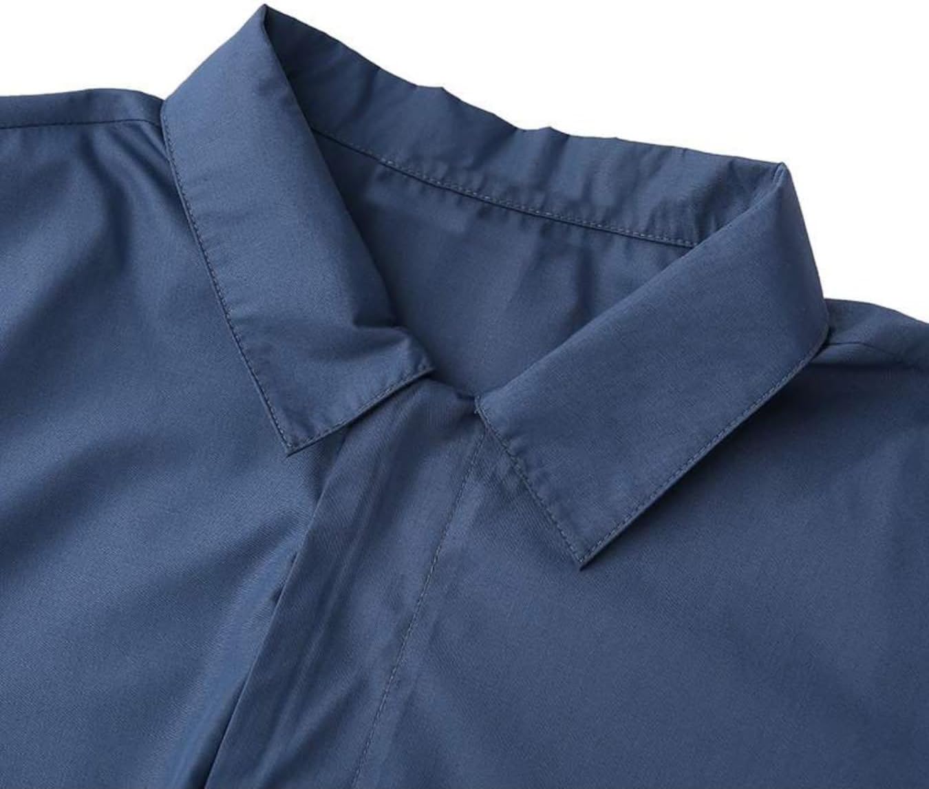Unisex Multi Pocket Lapel Jumpsuit Loose Solid Cargo Nurse Doctor Work Uniform