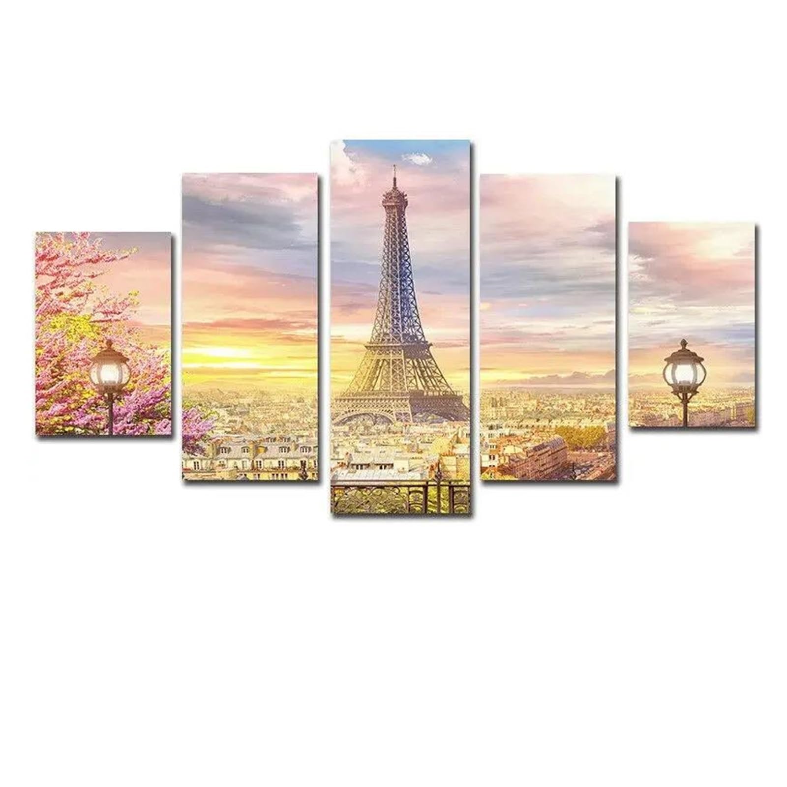 Impression sur toile Paris en 5 panneaux XENITE tableau moderne sans cadre