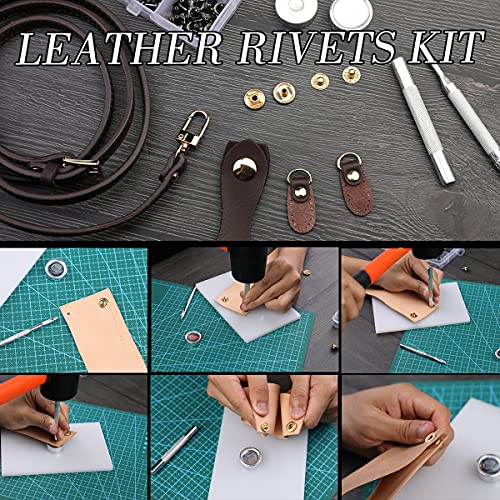 Kit de ferramentas de couro com 328 peças, kit de couro com manual, ferramentas de trabalho e suprim