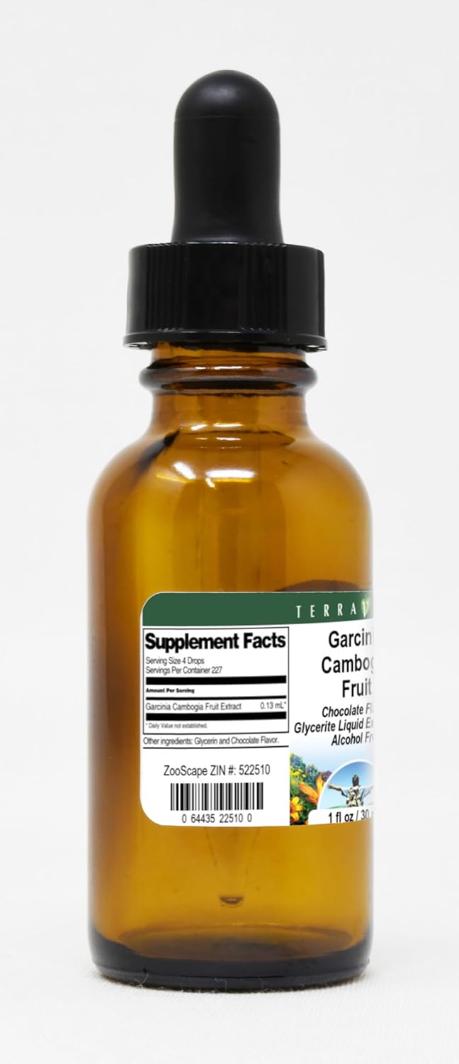 Terravita Garcinia Cambogia Fruit Glycerite Liquid Extract (1:5) - Chocolate Flavored (1 oz, ZIN: 522510) - 3 Pack