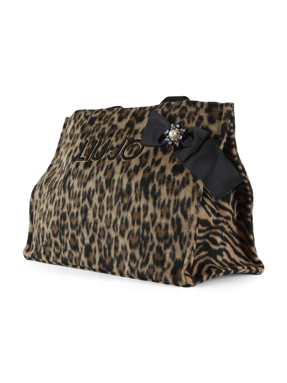 Shopping bag grande con logo Brown Animalier
