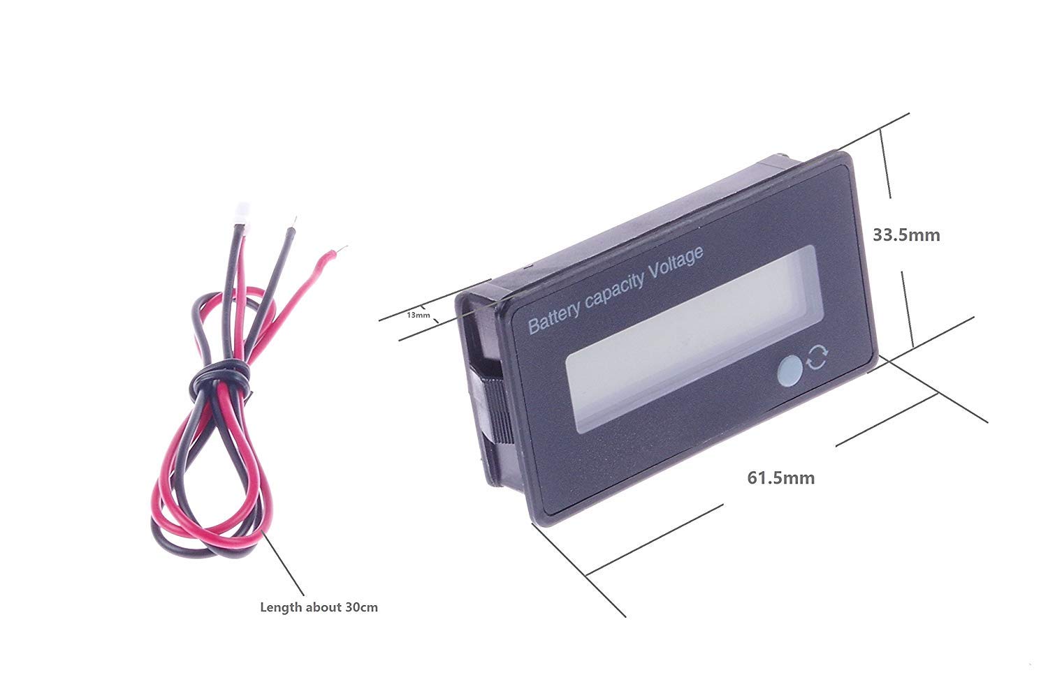 DollaTek Tester pojemno?ci baterii i miernik napi?cia z pod?wietleniem wy?wietlacza LCD, wodoodporny 12 V 24 V 36 V 48 V wska?nik akumulatora kwasowo-o?owiowego, woltomierz, monitor detektor