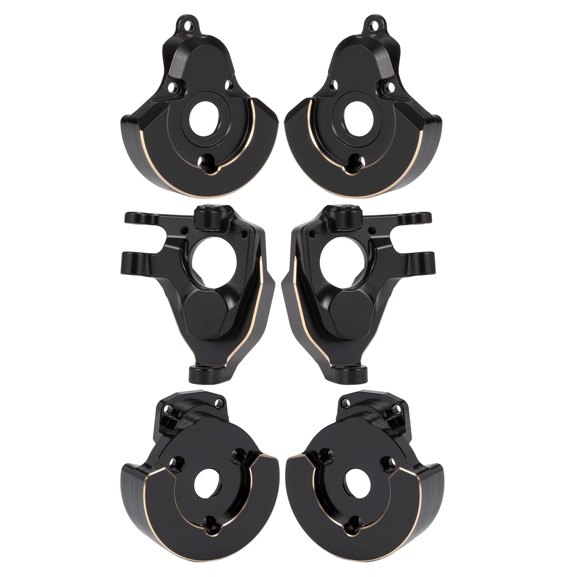 Photo 1 of Brass Portal Rear Cover Weights Brass Portal Knuckle Weights Brass Portal Front Cover Weights for 1/10 RC Crawler Vanquish F10 Portal Axle VS4-10 Phoenix LCG VRD Carbon Kit (3 in 1-B)