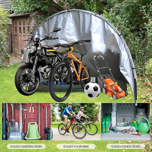 Ysmsmzjk Tenda Da Moto Pieghevole E Facile Da Riporre Garage Moto Per Esterno Proteggi Da Vento,Pioggia,Neve,Polvere Box Auto Da Esterno Tenda Moto - 2