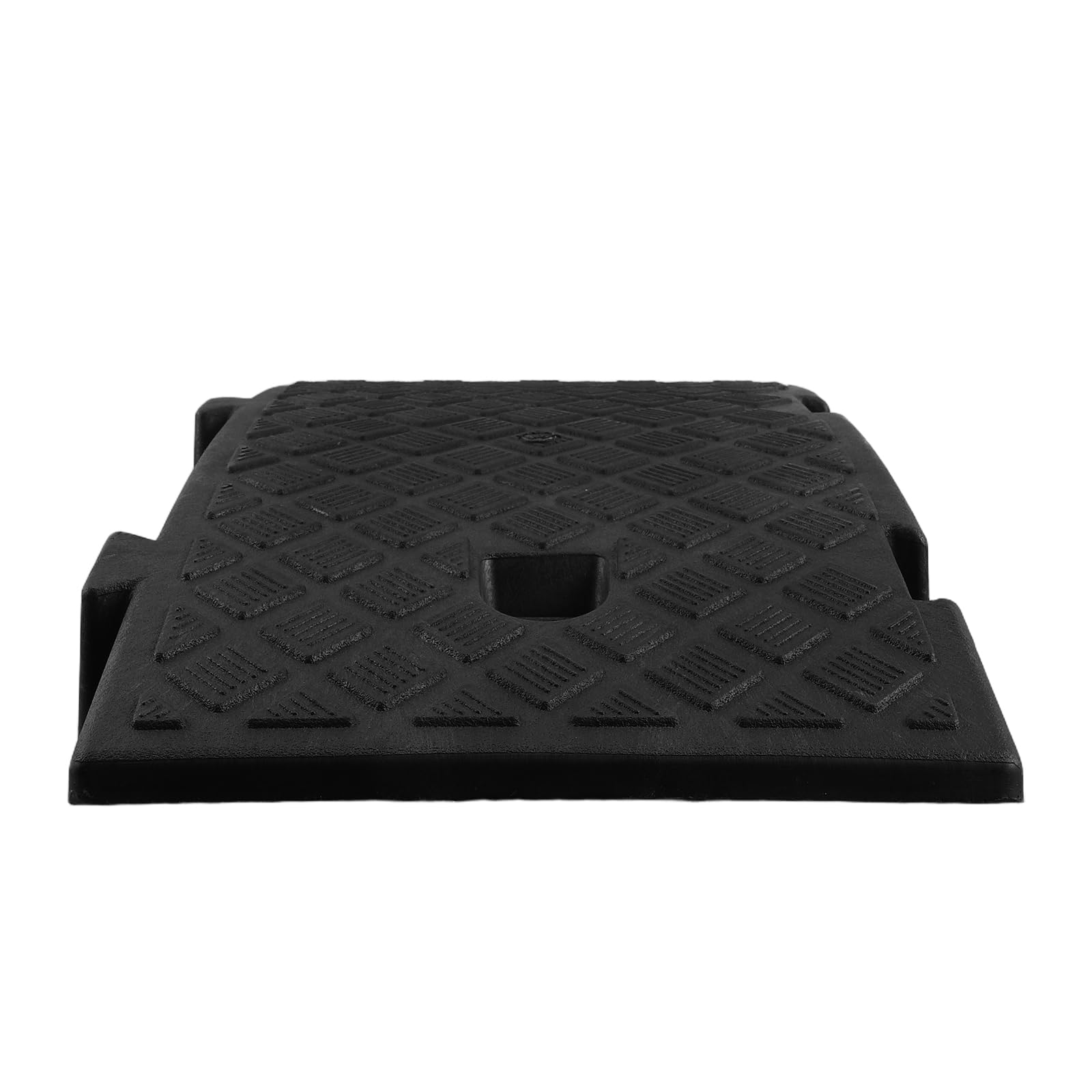 FRCOLOR Rampa de Umbral de Puerta Negra 16 Cm de Altura, Rampa de Acceso Antideslizante de Plástico para Silla de Ruedas, Motocicletas y Uso Interior, Tira de Transición de Suelo