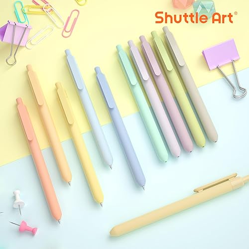 Miniatura 7 de Shuttle Art Paquete de suministros escolares y de trabajo, paquete de 11 bolígrafos de tinta de gel suave en tinta negra, punta de 0.020 in +