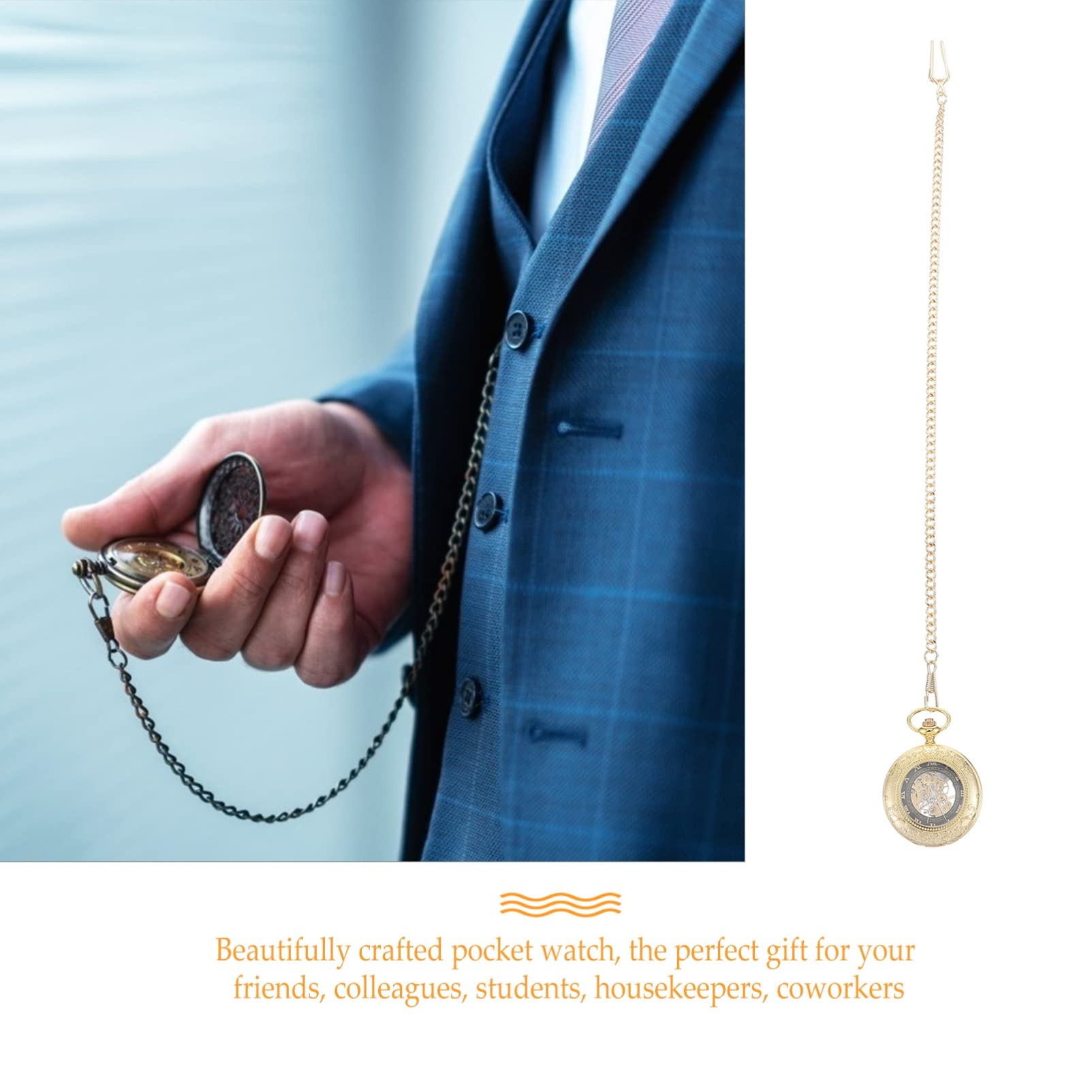 CALLARON Reloj de Bolsillo Vintage para Hombre, Números Romanos Grandes, Aleación de Zinc, Ligero, Obsequio Día del Padre