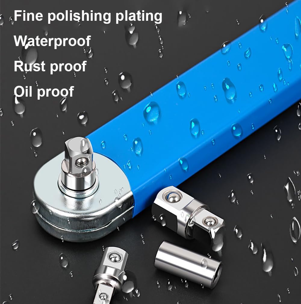 Offset Extension Wrench Multifunctional Impact Ready With 1/2", 1/4" And 3/8" Drive Adapters Torque Wrench Ratchet Tight Reach Extension Set