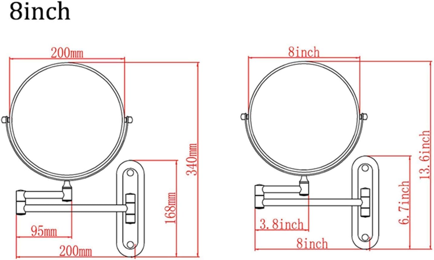 ZXDTVFGN ハーフサークル フルレングス ミラー 3色ライト付き 壁