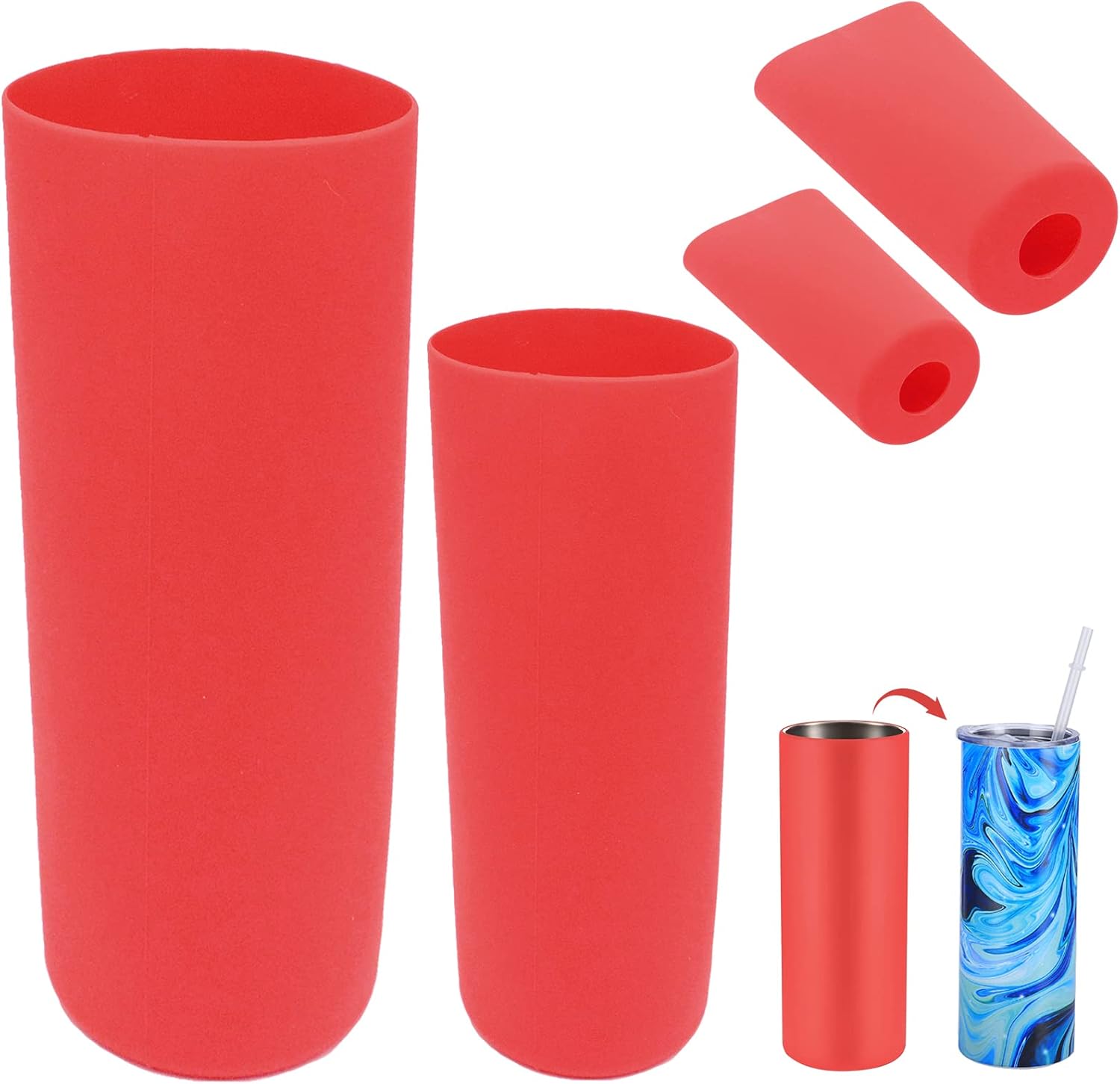 2Pcs 2 Styles Seamless Silicone Sleeve 30oz