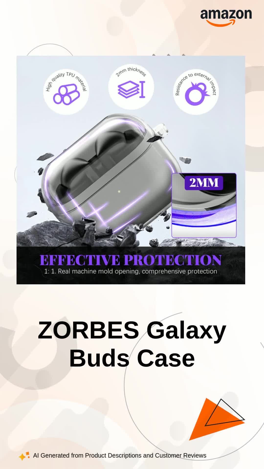 ZORBES® Compatible with Samsung Galaxy Buds 3 Case & Galaxy Buds 3