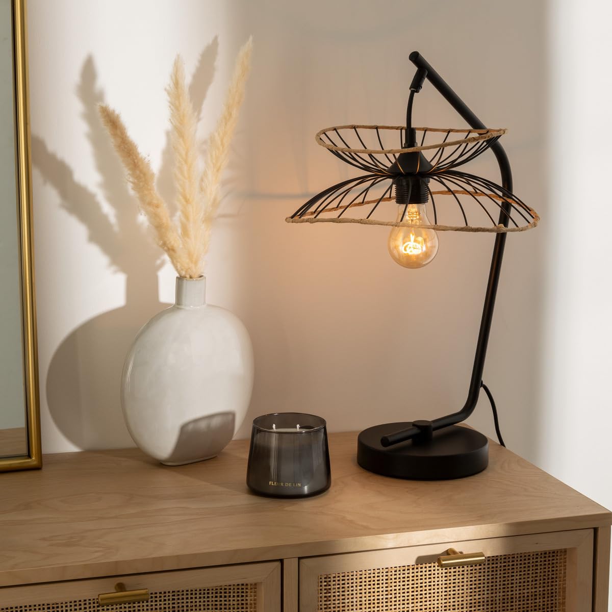 Lampe arc H50 Alara noir Atmosphera - Noir