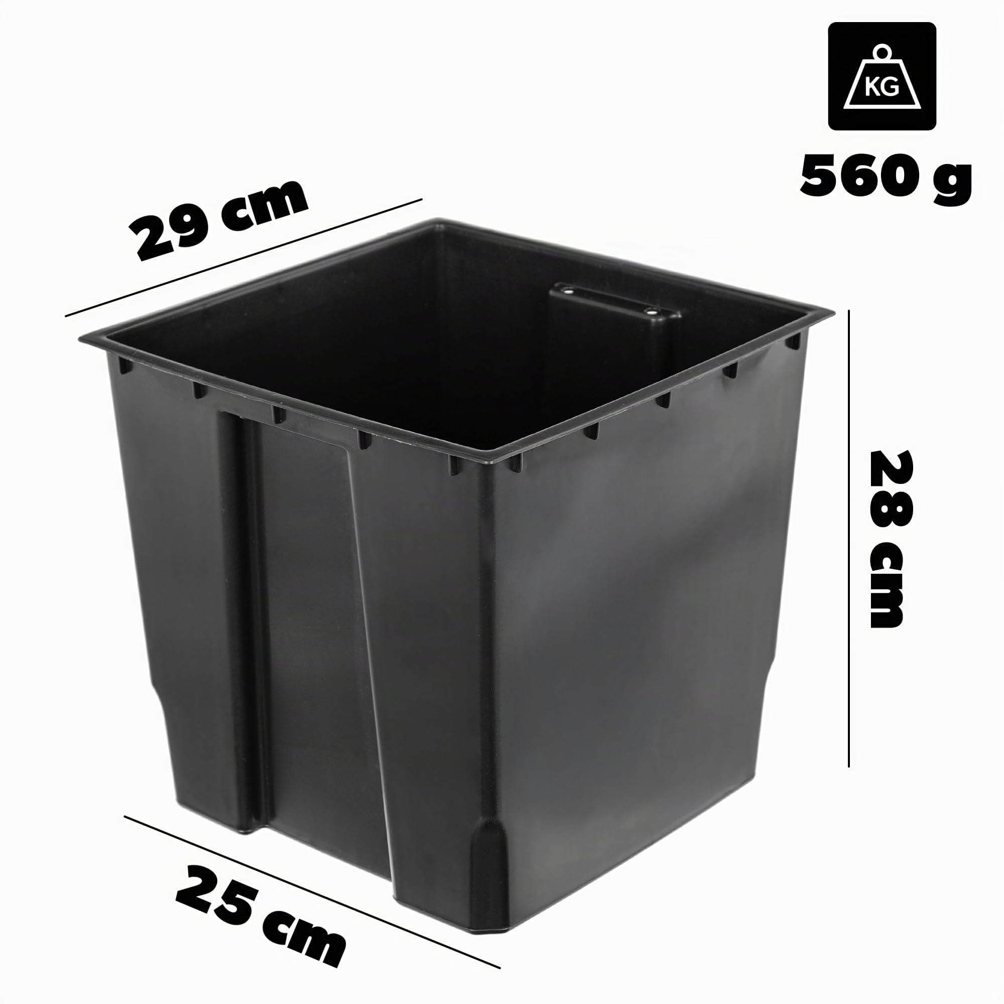 KADAX Maceta con ruedas, 39 x 40 cm, gran maceta de plástico con aspecto de madera, maceta cuadrada con inserto para interiores y exteriores (marrón)