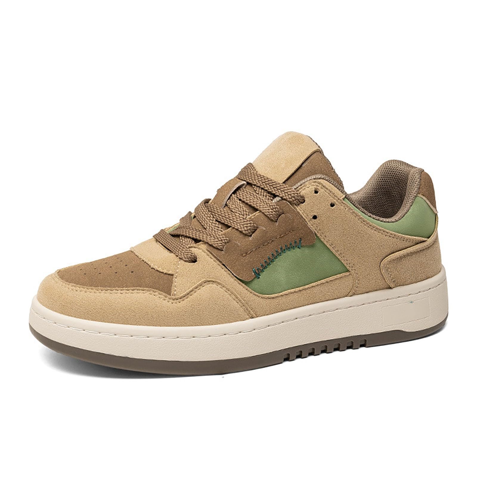 Sneaker Herren Weiß Leder Sportschuhe Rutschfest Outdoorschuhe Dämpfung