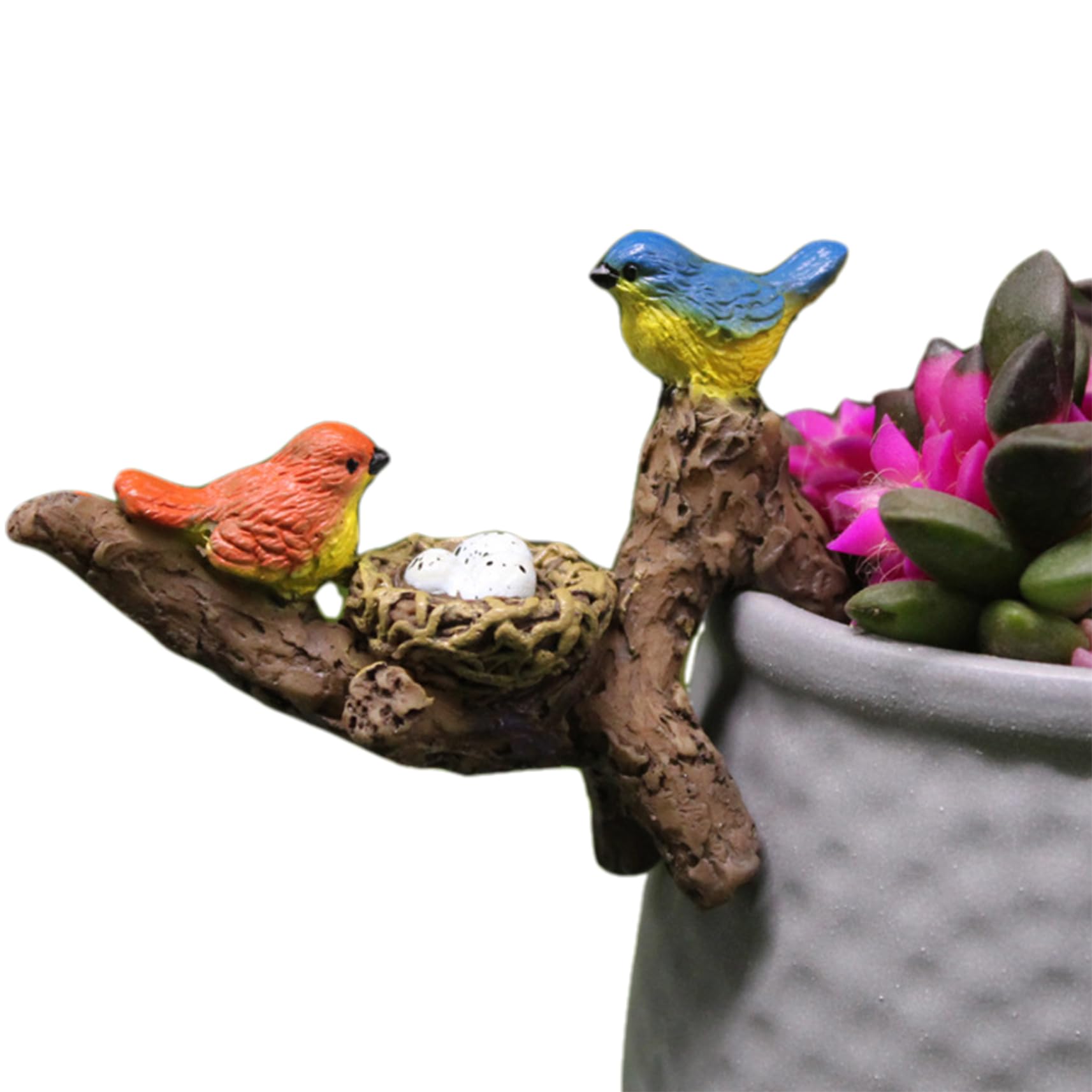 Gcroet Bird Pot Huggers For Planter, Resin S Perched On Branches Flower Pot Hugger, Hanging Plant Decorations For Pots, Terrarium, Fish Tank, Bonsai Decor