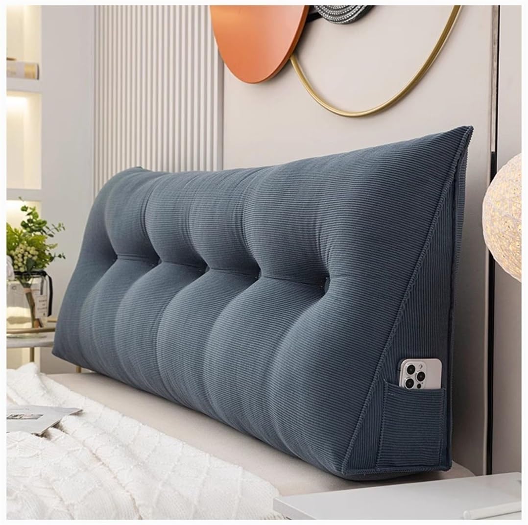 Coussin triangulaire de lecture et grand dossier de lit avec housse lavable