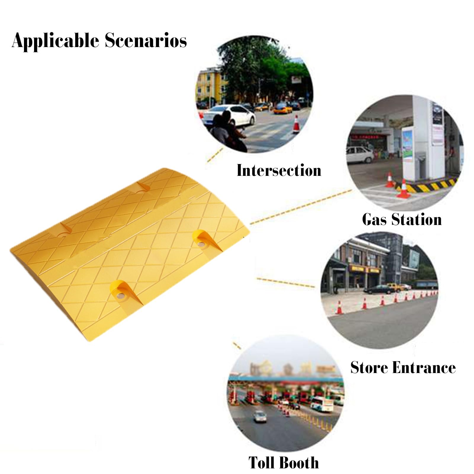 Rampe modulari in gomma resistente, per vialetto stradale, parcheggi, garage, sicurezza scolastica, cuscinetti di velocità per auto durevoli