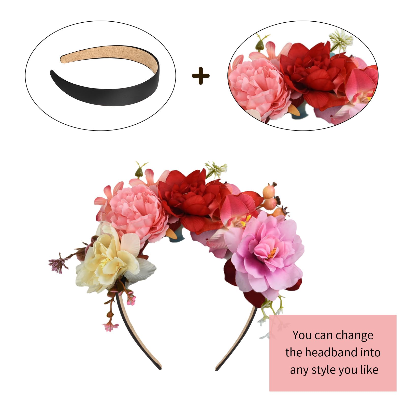 Semato 16 diademas negras para mujeres y niñas, 1 pulgada, antideslizantes, accesorios para el cabello