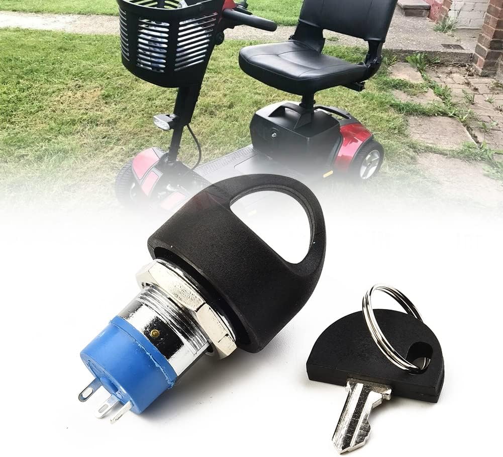 Ignition Switch with Key, Replacement Mobility Scooter Spare Start On/Off Ignition Switch with 2 Keys for Pride
