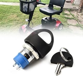 Ignition Switch with Key, Replacement Mobility Scooter Spare Start On/Off Ignition Switch with 2 Keys for Pride
