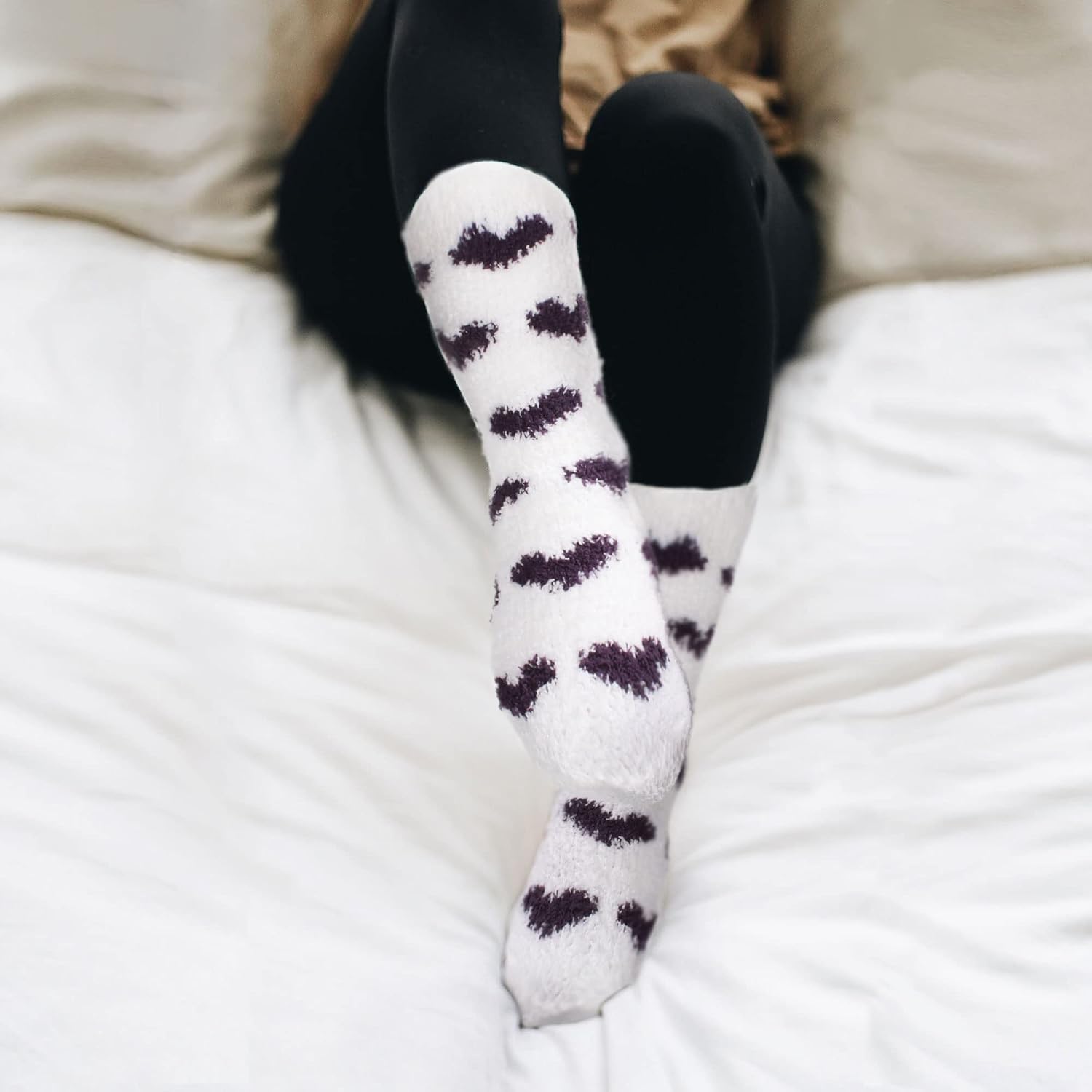 BambooMN Womens Fuzzy Colorful Socks - 3 Pair Packs