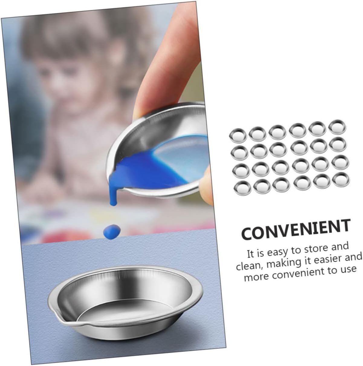 Stainless Steel Paint Mixing Tray Set, 30 Pieces for Artists