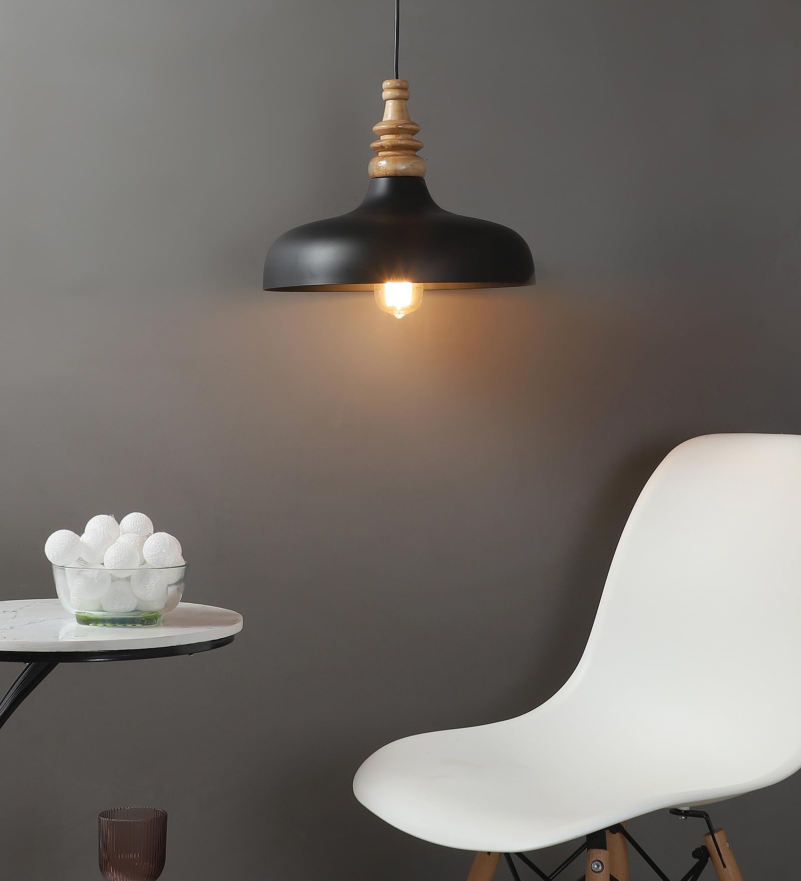 MONI Lights Celling Hanging Light for Room, Table, Holl, Garden House Decoration Pendants Light of Pattern Aluminium Black ML-057BLK(Pack of 2)-image-42