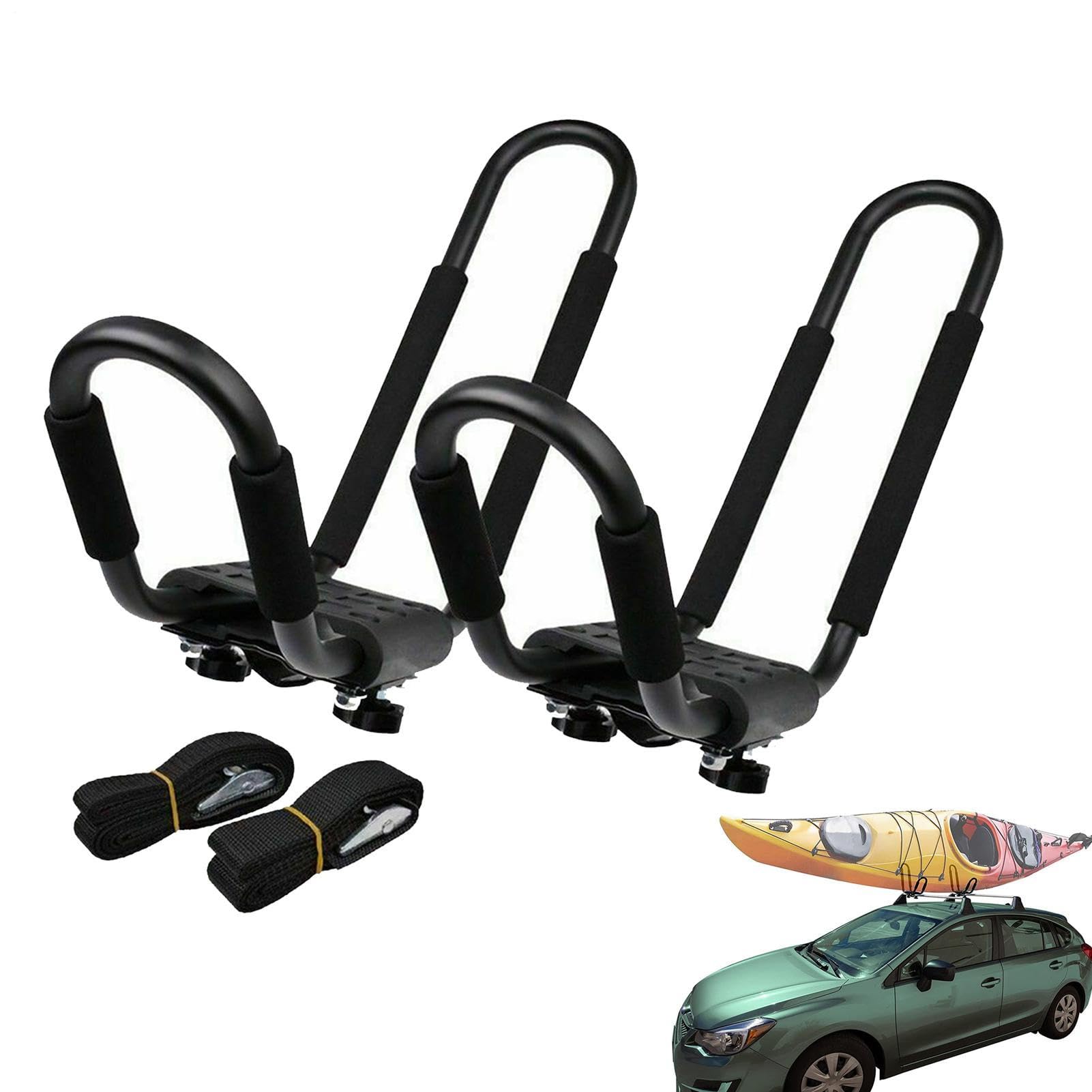 Soporte Plegable para Kayak en el Techo, 2 Unidades, Soporte Plegable para | tabla de surf de coche, soporte de snowboard para esquí, snowboard, cañas de pescar, monopatines, kayak