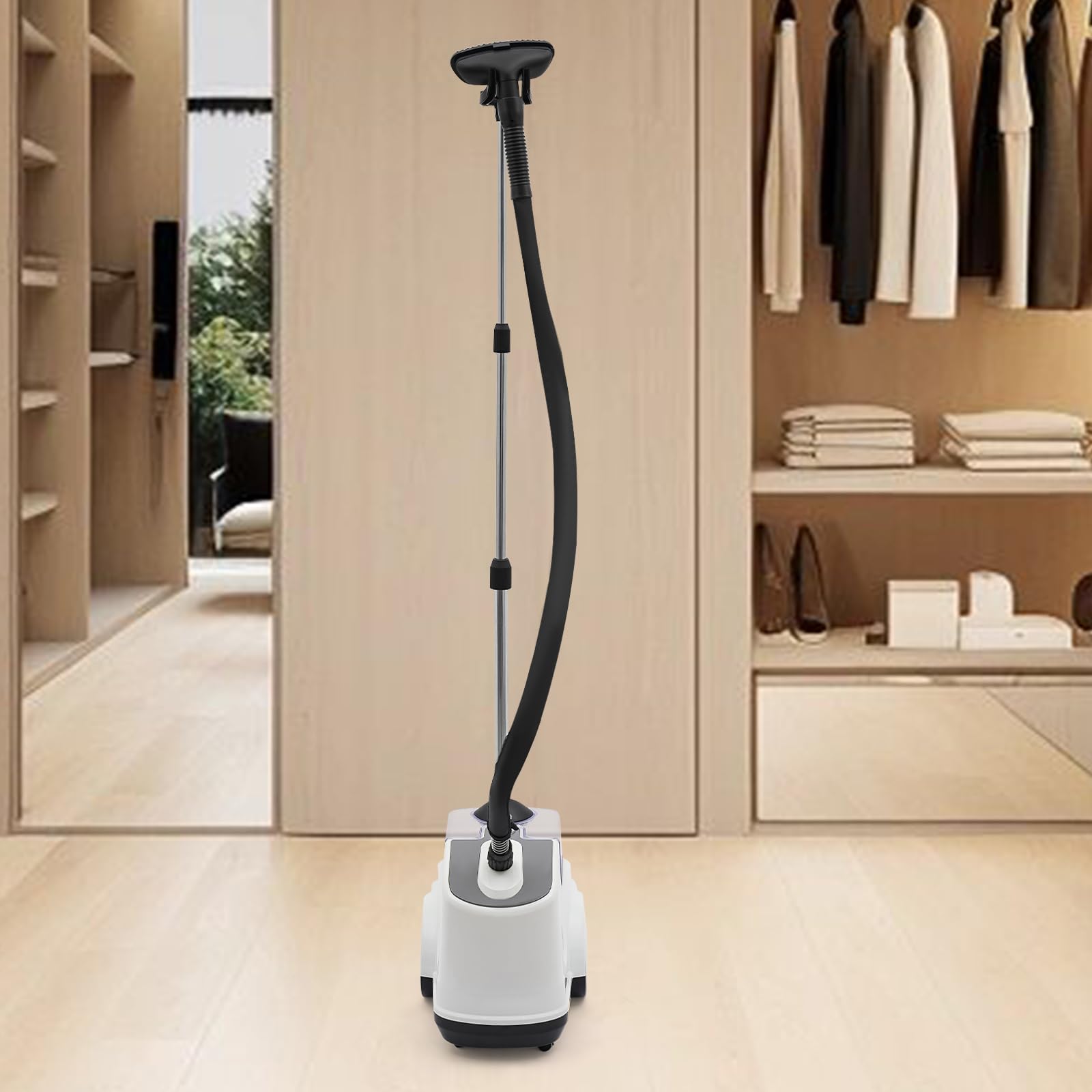 Professional Steamer For Clothes 3L Capacity Water Tank 1500 Watts Powerful Standing Garment Steamer Commercial Standing Clothes Steamer (White)