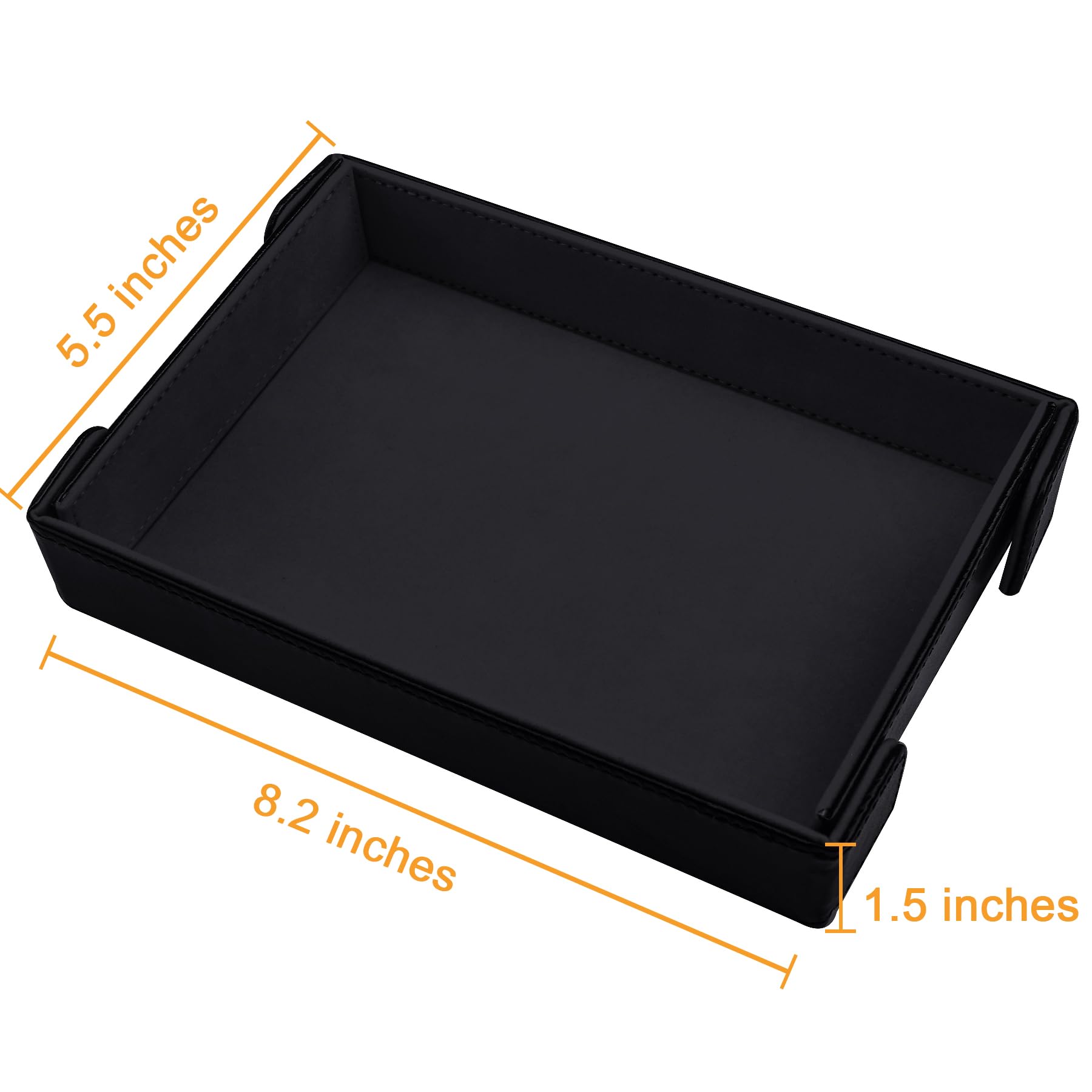 SIQUK Magnetic Folding Dice Tray Rectangle Dice Rolling Tray Holder Storage PU Leather Foldable Box for D&D RPG Games, Black - Image 2