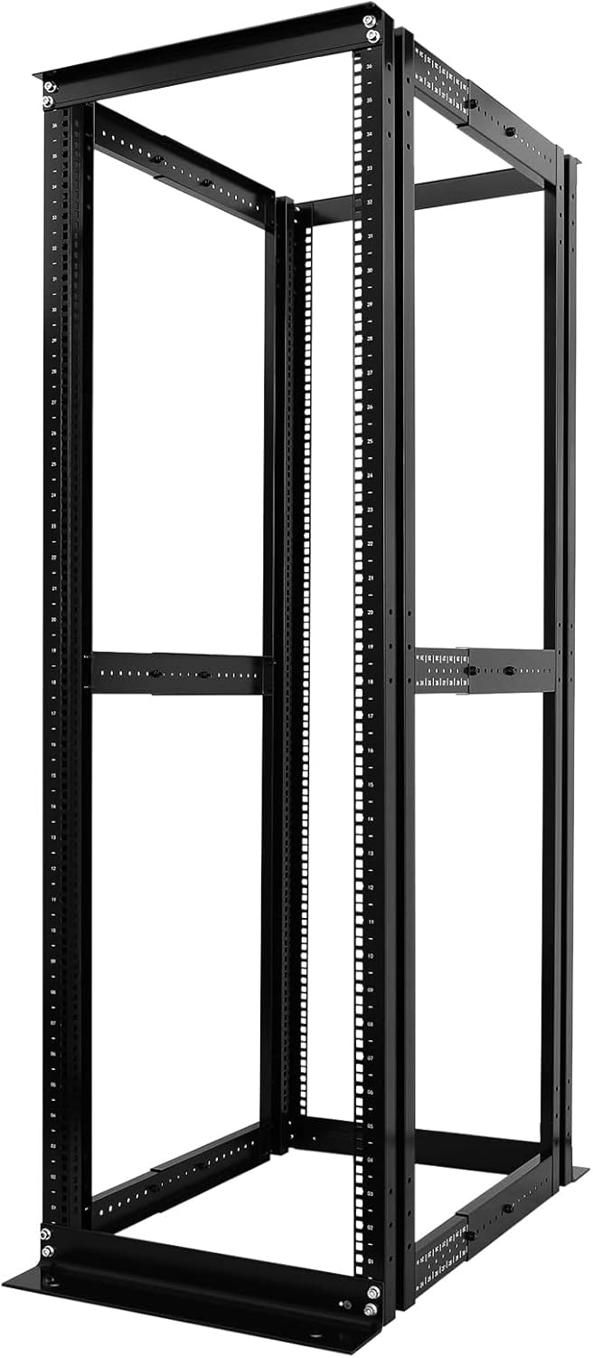 Raising ELECTRONIS 15U 4 Post Open Rack Frame Rack Enclosure 19 Inch Adjustable Depth Aluminum UL Certified