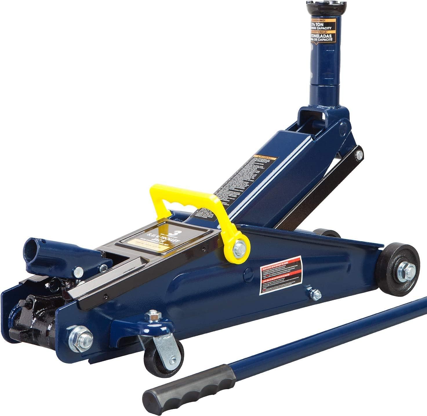 Jack Hydraulic Trolley Service 3 Ton (6,000 lb) Capacity/Floor Jack with Extra Saddle (Fits: SUVs and Extended Height Trucks), Blue