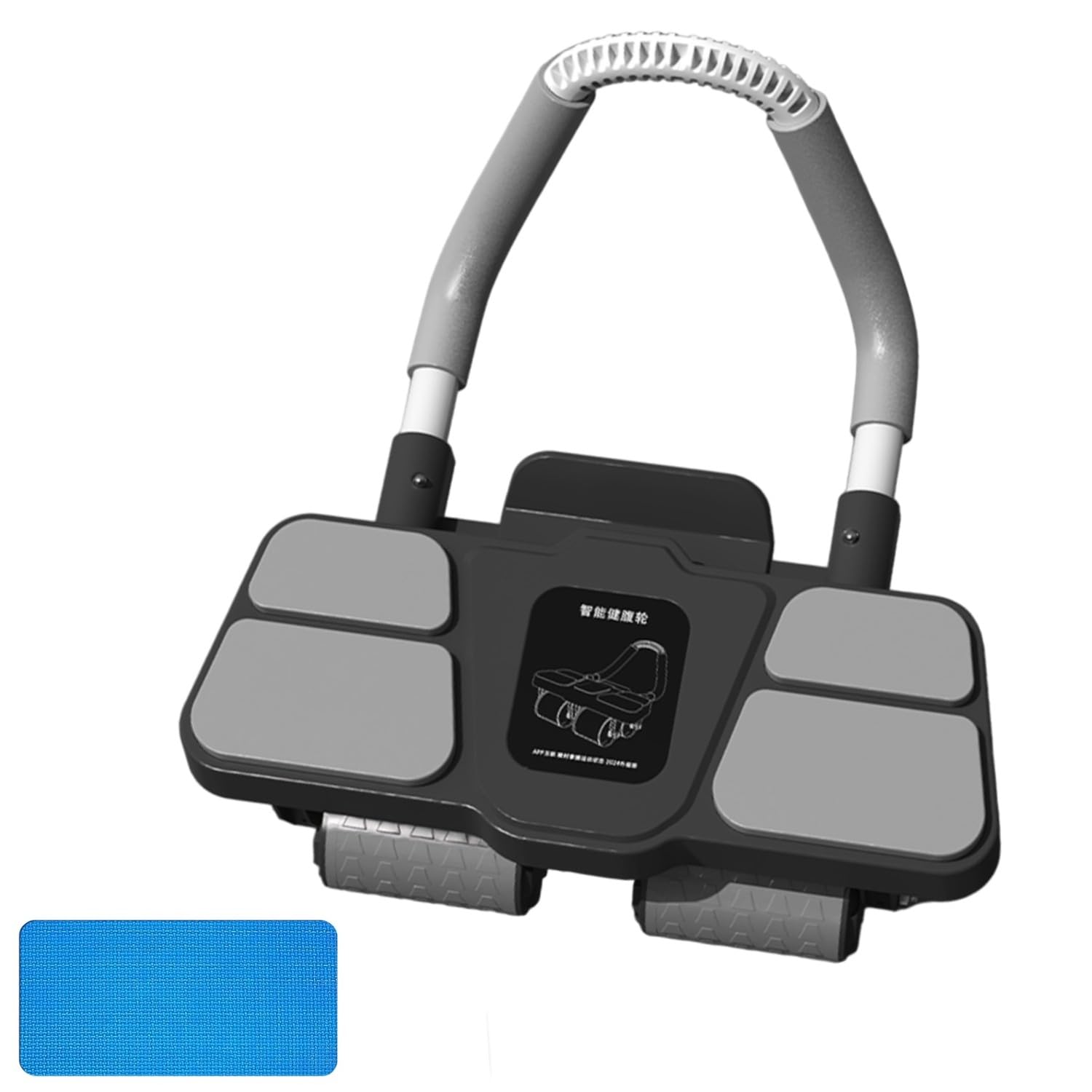 2025 Upgraded Automatic Rebound Four Wheel Elbow Support Roller with Digital Timer & Mobile Holder Intelligent Abdominal Curling Muscle Training Exercise Fitness Equipment for Home, Gym Workout