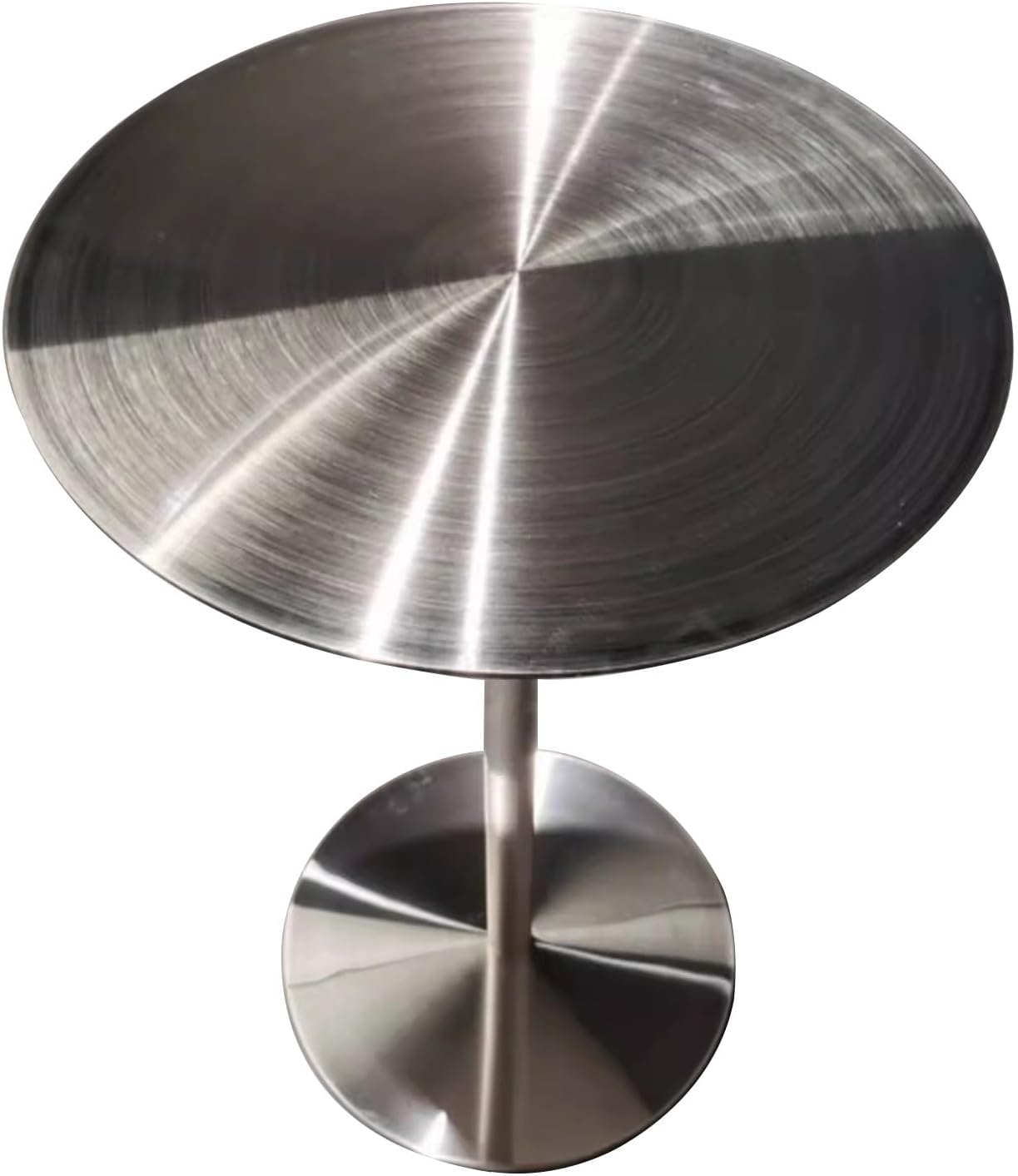 Modern Stainless Steel Round Bar Table - Stylish Cocktail Pub Table for Outdoor Dining, Bistro, Coffee & Tea - Sleek Silver Design for Small Spaces, Kitchen & Leisure Areas