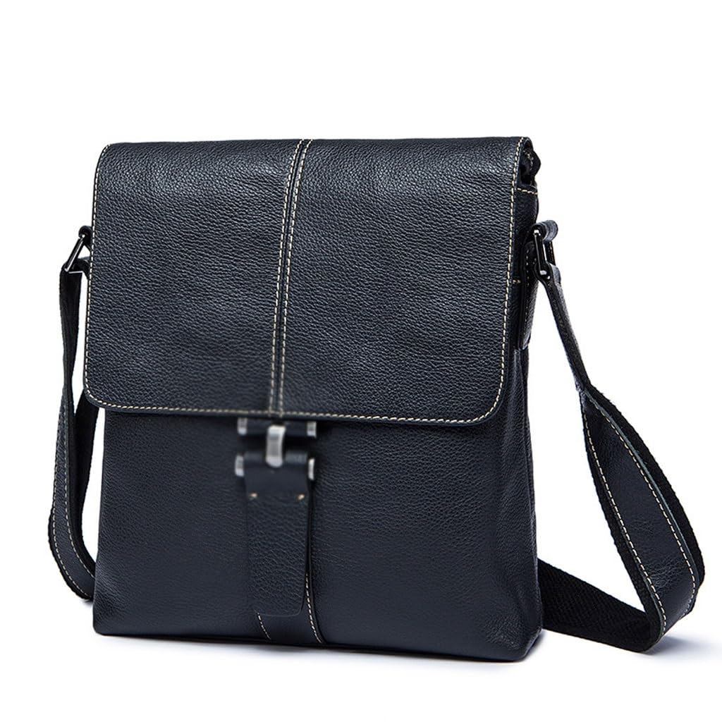 Sac à bandoulière en cuir de vache de vertical avec couche supérieure pour homme