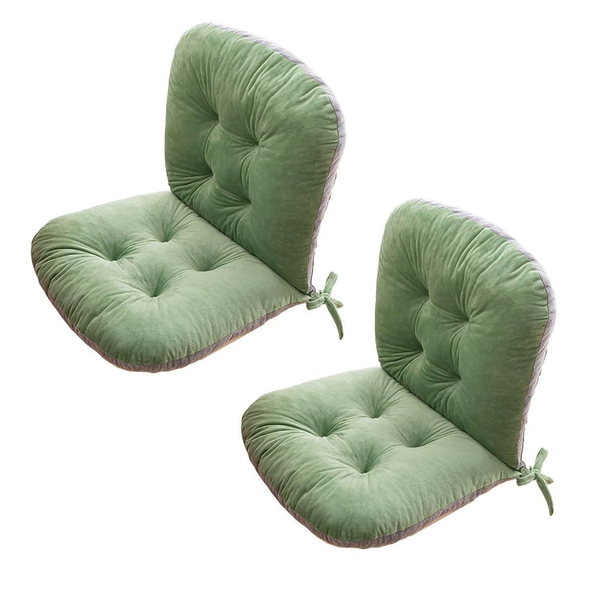 Cuscino per sedia a schienale basso, per giardino, supporto per la schiena, cuscini con cintura elastica, sala da pranzo, ufficio, patio, poltrona reclinabile, sgabelli (verde, 80 x 45 cm, 2 pezzi)