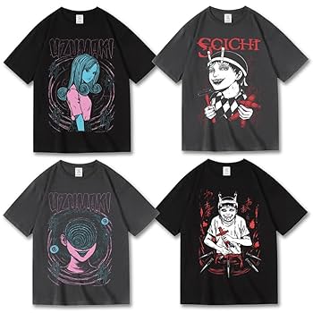 Amazon.co.jp: 伊藤 潤二 Tシャツ 夏服 綿 半袖 うずまき 双一