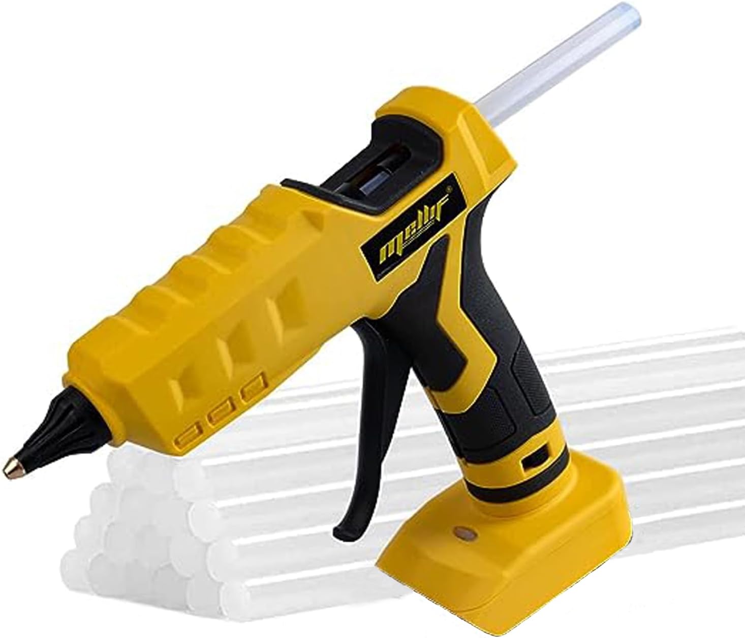 100W Cordless Hot Glue Gun for DeWalt 20V MAX Battery (Tool Only) High Temp Electric Power Glue Gun with 20PCS Full Size Glue Sticks for Arts Crafts DIY Festival Decor School Home Repair