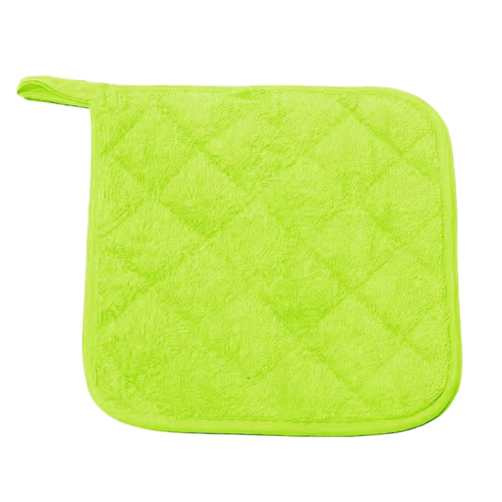 Elnwnnkc Fluorescent Green Sturdy Pot Holder With Grids Pattern, Hanging Space-Saving Kitchen Accessory Polyester Trivet