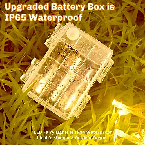 cshare Lichterkette Außen Batterie, 3M/9,8Ft 30 LEDs IP65 Wasserdichte Lichterkette Outdoor Batterie mit 6h Timer… – Ansicht 3