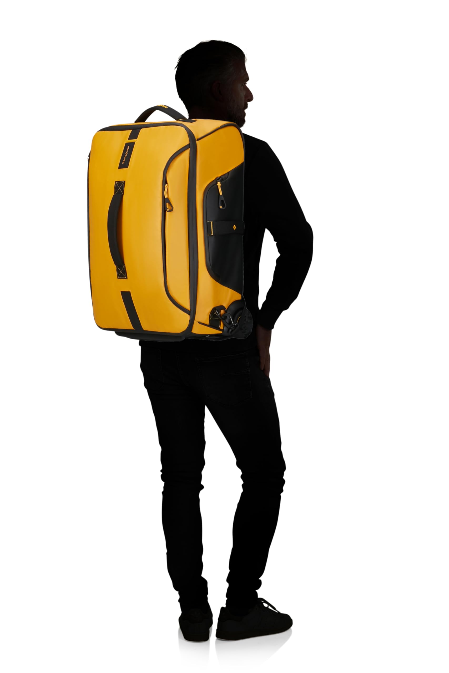 Samsonite Paradiver Light - Bolsa de Viaje con Ruedas y Función Mochila (55 cm), Small, Equipaje de Mano, Repelente al Agua, Ligero, 51L, Amarillo (Yellow)