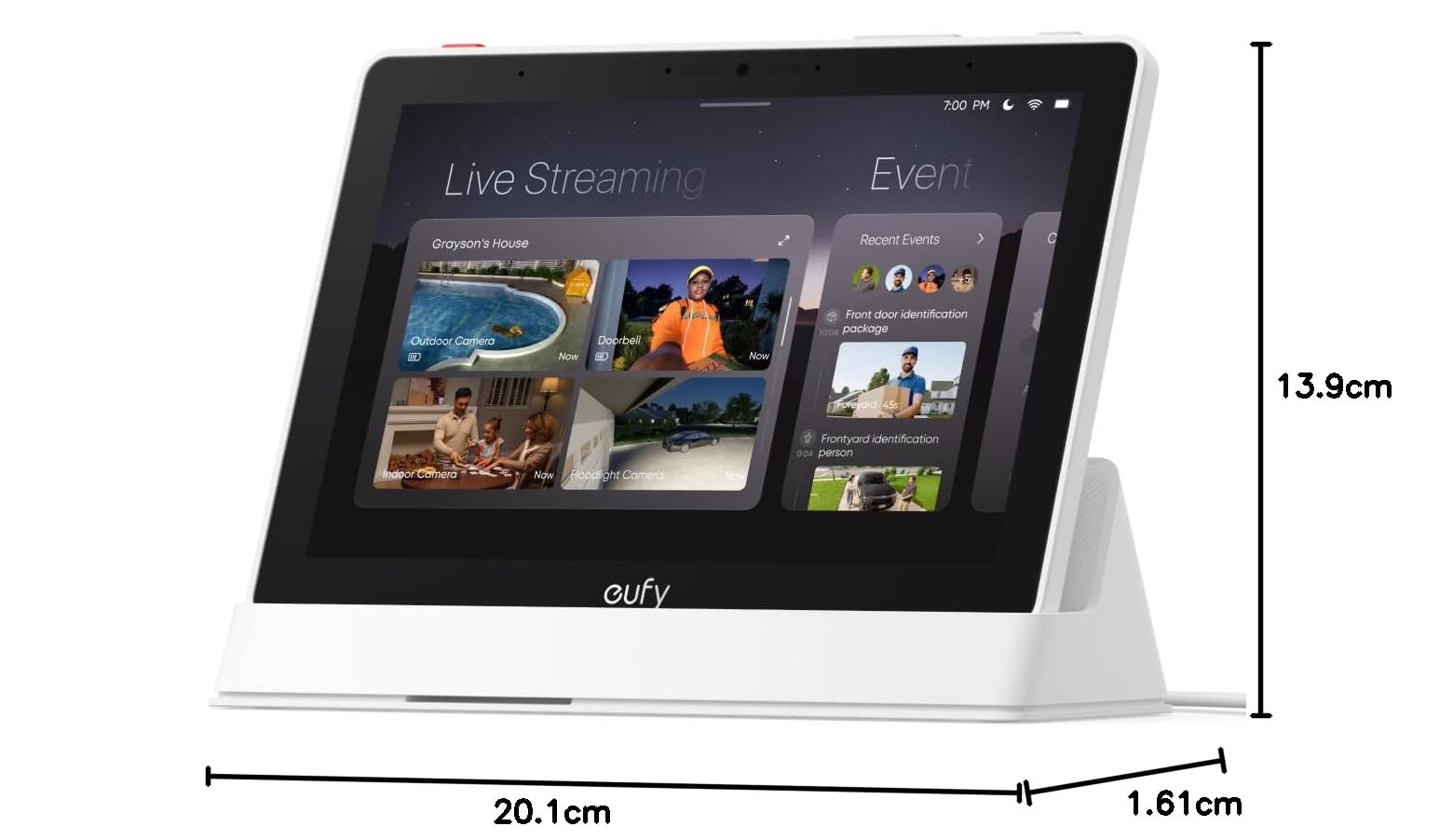 eufy Smart Display 8" Smart Home Hub kompatibel mit eufy Sicherheitsgeräten 4 Ansichten 1 Display kein ABO