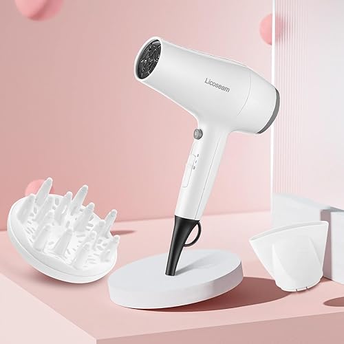 Miniatura 9 de Hair Dryer, 1875W Compact Hair Blow Dryer, with Diffuser and Concentrator, White