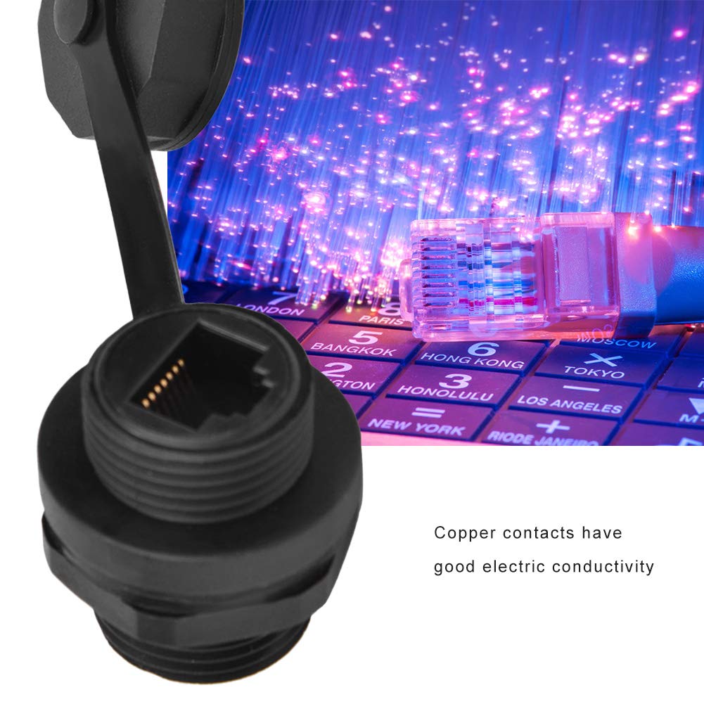 Fafeicy Connettore RJ45 Femmina Impermeabile IP67 per Cavi Ethernet CAT5/6 8 Pin 50 Pezzi Nero