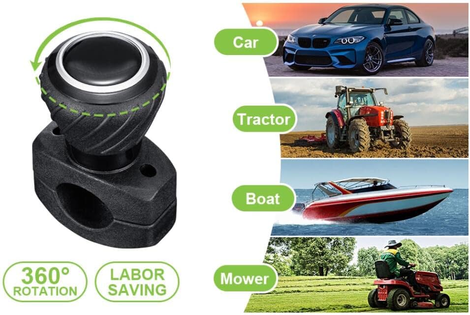 Deluxe Steering Wheel Power Handle Spinner Knob - Universal Steering Wheel Fit for Cars, Trucks, Tractors, Mowers, Forklifts, etc