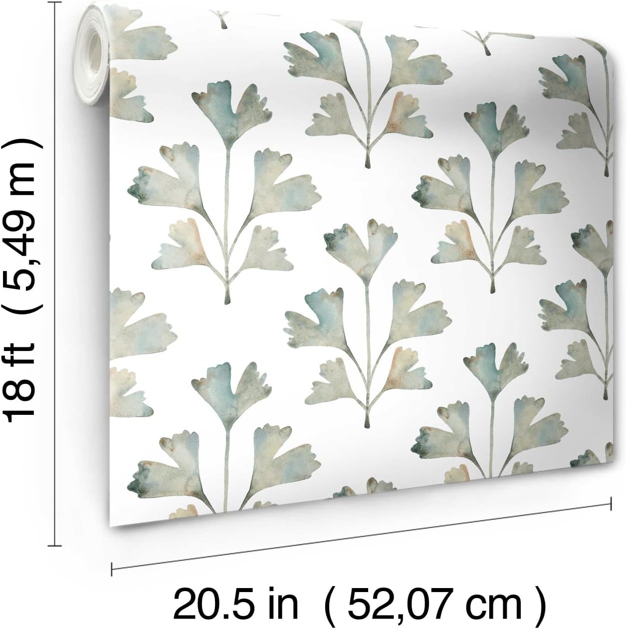 RoomMates RMK12640PL Green Cat Coquillette Gingko Peel and Stick Wallpaper