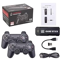 Vista 1 de Steria Wireless Retro Game Stick, X2 4K HD HDMI Output 2.4G Wireless Controller Gamepad Built-in 30,000 Games Mini Plug and Play Arcade Video Home
